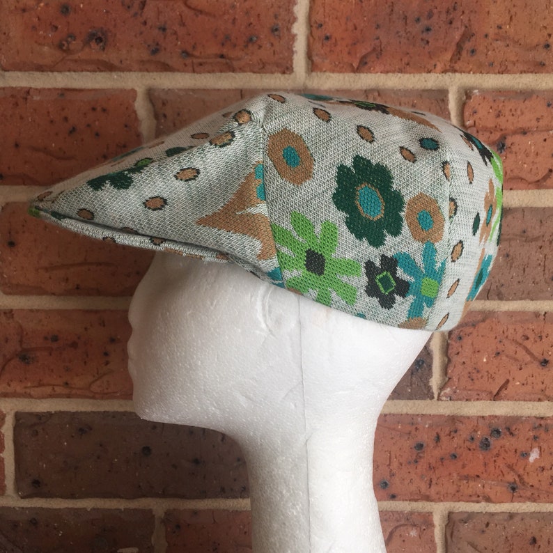 Heather Grey /& Greens Galore Flower Power Retro Daisy Double Knit Flat CapUnisex CapWinter Cap Teal; Size Medium