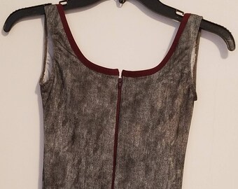 MADE TO ORDER Tank Zipper Leotard - Denim Look