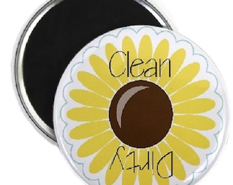 Sunflower Clean Dirty Dishwasher Magnet