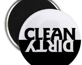 Black and White Clean Dirty Dishwasher Magnet