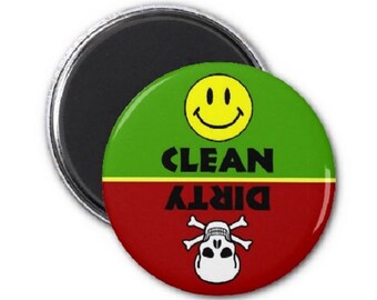 Skull Stoplight Clean Dirty Dishwasher Magnet
