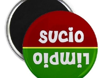 Spanish Stoplight Clean Dirty Dishwasher Magnet