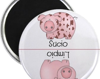 Spanish Pig #2 Clean Dirty Dishwasher Magnet