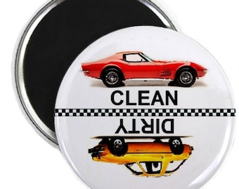 Cars Clean Dirty Dishwasher Magnet