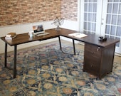 Arkwright Corner L-Shaped Desk with Filing Cabinet- Right Hand