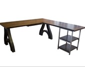 Industrial Wishbone Corner L-Shaped Desk- Right Hand