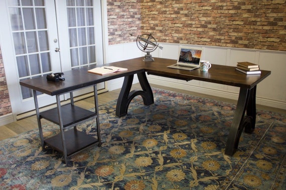 Industrial Wishbone Corner L Shaped Desk Left Hand Etsy