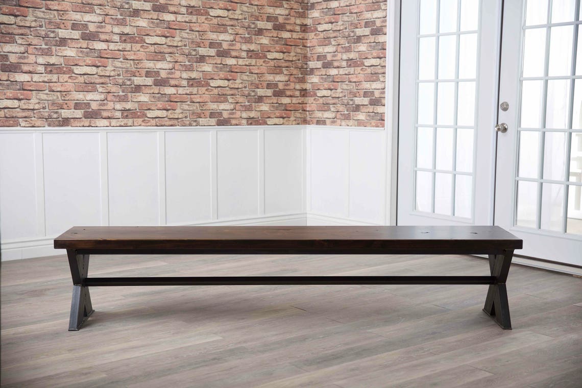 Industrial Steel X-base Dining Bench - Etsy