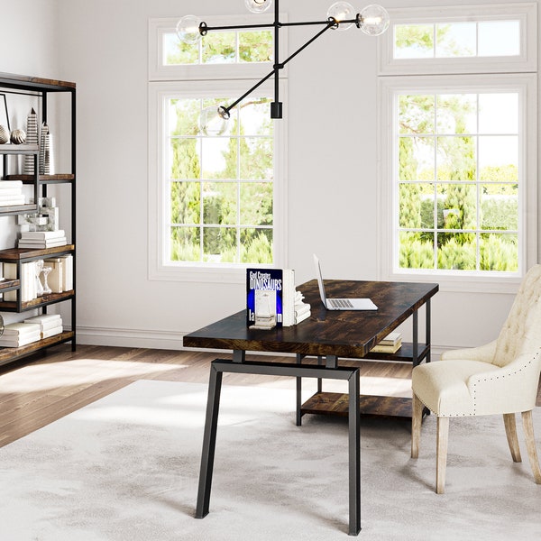 Shelving Unit With Desk Etsy