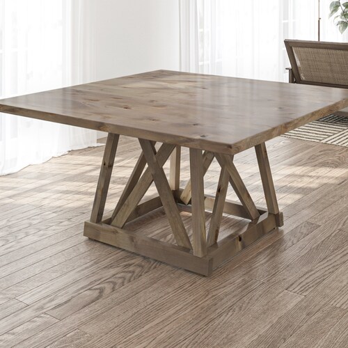 The Harper Extendable Square Dining Table Pedestal Etsy