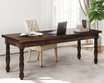 Bureau en bois avec pieds tournés