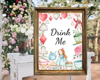 Alice in Onederland Party Signs: Mad Tea Party Decor (Instant Download)