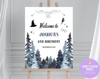 Editable Wizard Birthday Welcome Sign: Magic School Party (Digital Download)
