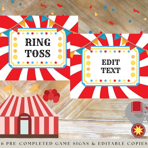 Carnival Games Sign Printable Circus Sign Carnival Party - Etsy