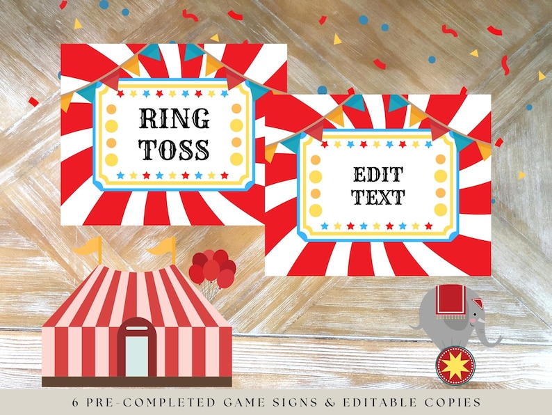 Carnival Games Sign, Printable Circus Sign, Carnival Party Games Sign ...