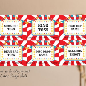 Carnival Games Sign, Printable Circus Sign, Carnival Party Games Sign ...