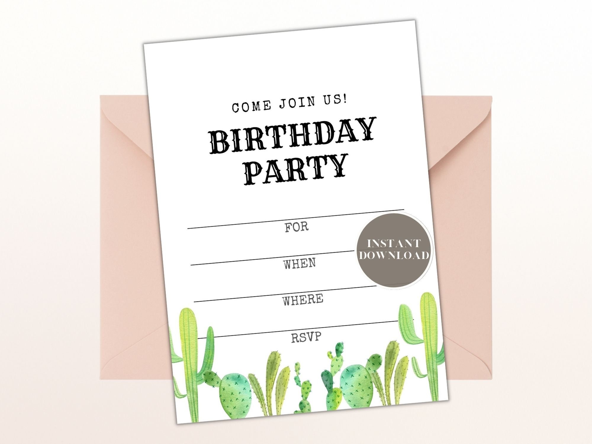 Cactus Southwestern Themed Birthday Party Invitation Custom Invitation cactus-southwestern-themed-birthday-party-invitation-custom-invitation