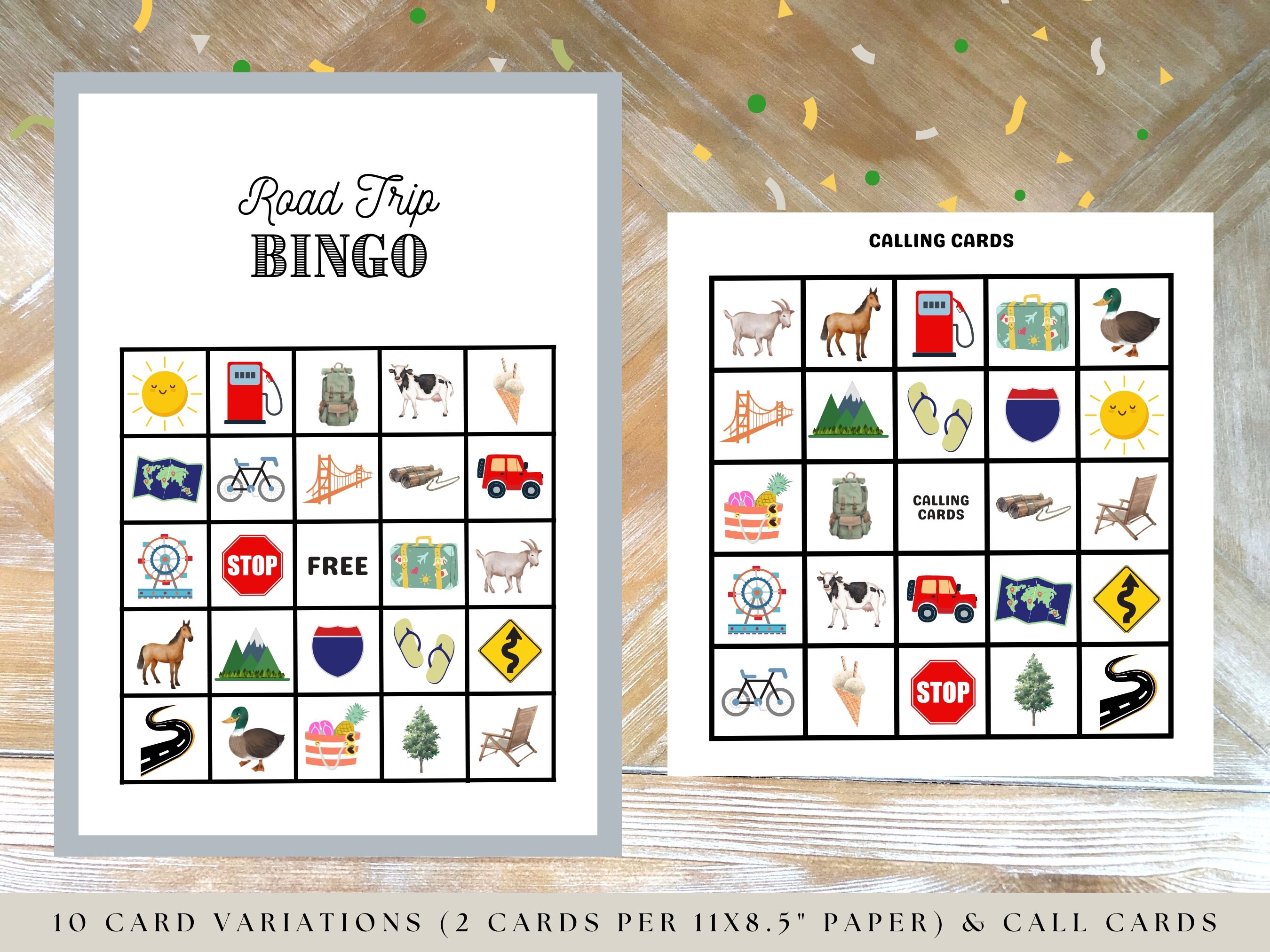Road Trip Bingo Printable, Kid's Road Trip Bingo, Printable Travel