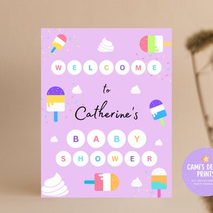 She&#39;s Ready to Pop Baby Shower Welcome Sign, Popsicle Baby Shower Sign, Pop On Over Sweet Baby Shower Party Sign, Editable Template
