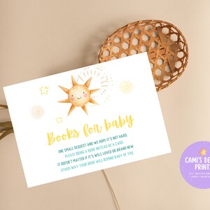 Hier komt de zoon baby shower boeken voor babykaart, hier komt de zon boeken voor baby printables, Sunshine boeken voor babykaart