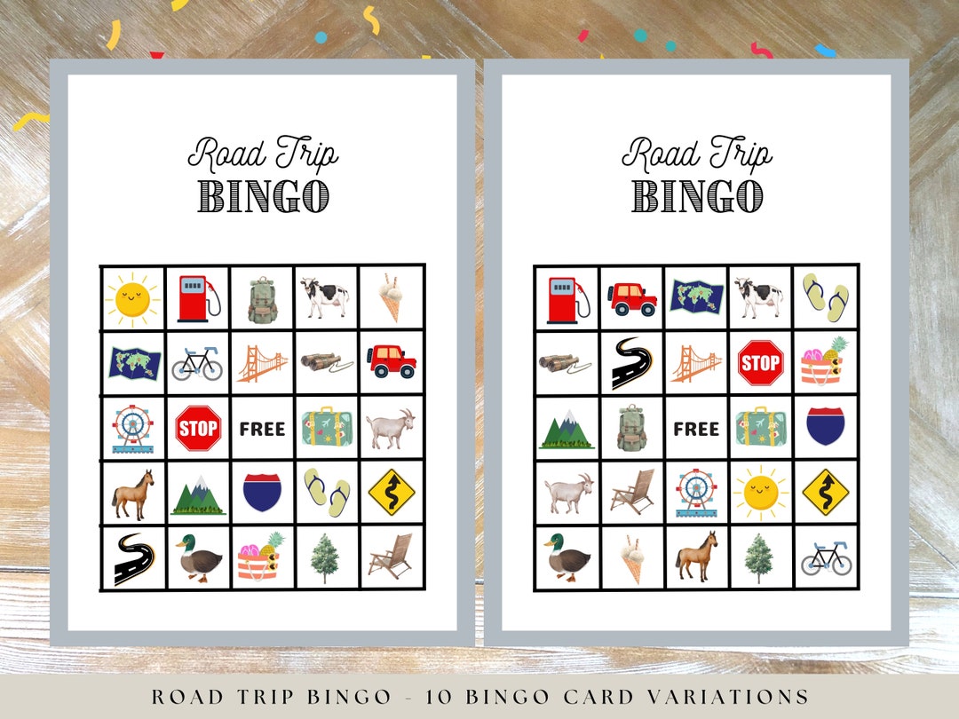 Road Trip Bingo Printable, Kid's Road Trip Bingo, Printable Travel Bingo, Family Car Games Bingo ...