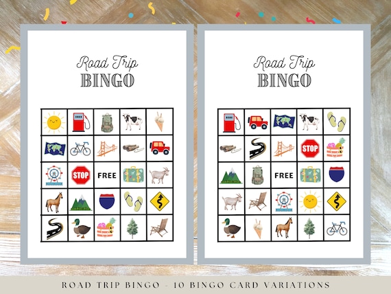 Road Trip Bingo Printable, Kid's Road Trip Bingo, Printable Travel