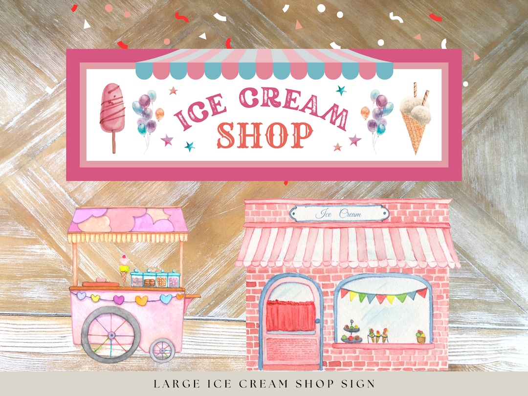 Ice Cream Shop Sign Ice Cream Party Sign Ice Cream Birthday Party Ice Cream Shop Sign Ice Cream Party Sign Ice Cream Birthday Party