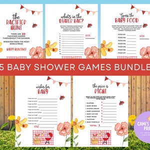 Baby-Q Baby Shower Games Bundle, BBQ Baby Shower Party Games, Picnic Baby Shower Game Pack, Baby Shower Games Printable