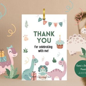Dinosaur Thank You Favor Tags: Jurassic Party (Digital Download)