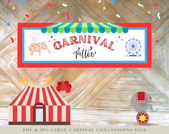 Carnival Tattoo Booth Sign: Printable Party Decor (PDF)