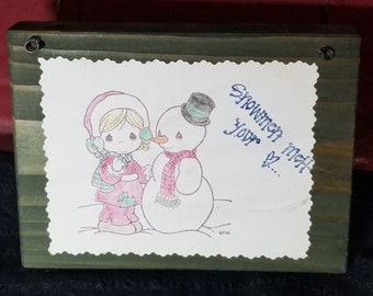 Vintage Snowman Plaque