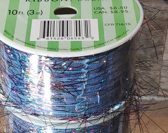 Vintage Colourline Metalic Blue Ribbon - 10 Ft Roll