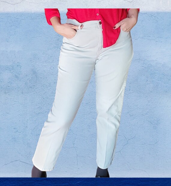GLORIA VANDERBILT Stretch Beige Jeans - 12 Short … - image 3