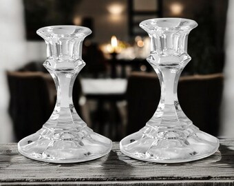 ヴィンテージ 24% フル鉛クリスタル キャンドルスティックホルダー