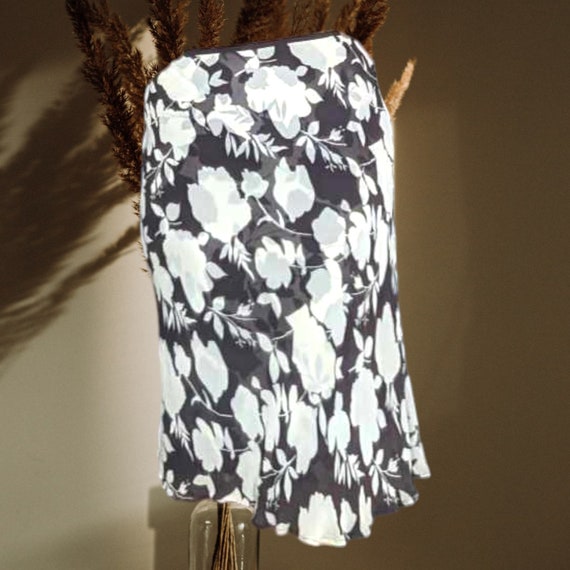 Vintage Style & Co. 90s Brown Cream Floral Skirt 12