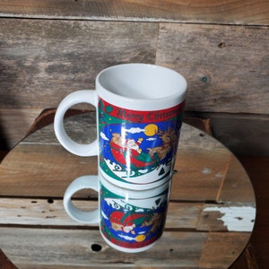 Christmas Coffee Mug - Riviera / Van Beers by Signature - Santa in Sleigh or Santa on Roof