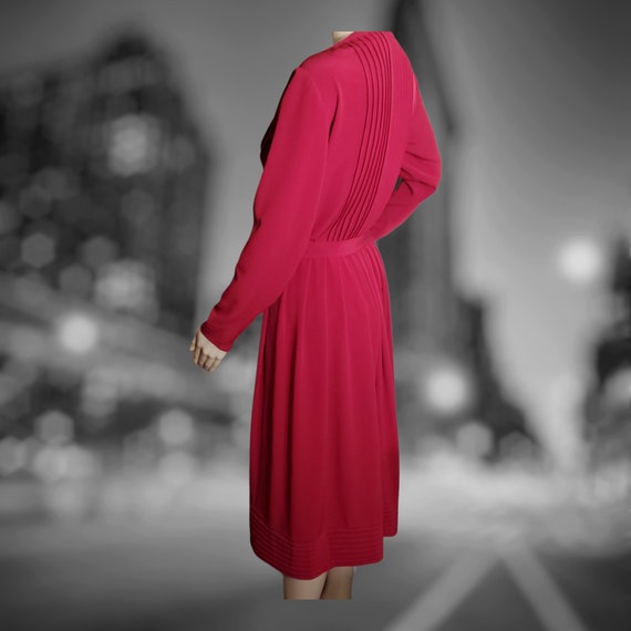 Vintage 1970's Albert Nipon Pleated Wrap Dress - … - image 7