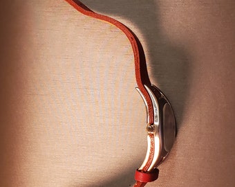 Vintage Japan Movt Ladies Watch With Red Leather Band - Etsy display picture 1