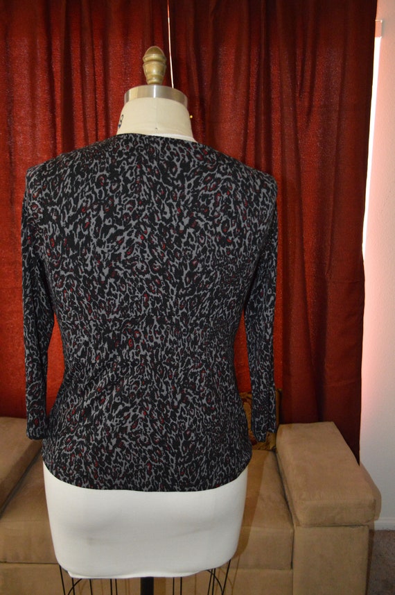 Vintage Charter Club Animal Print Blouse XL - image 2