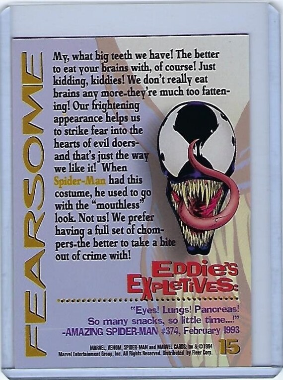 1994 Marvel Cards - Amazing Spiderman - Fearsome Venom - Web