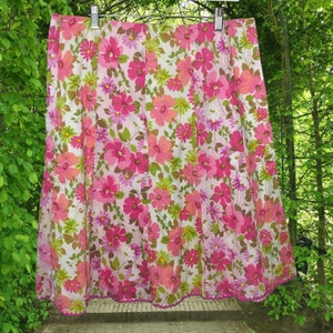Vintage Liz Claiborne 90s y2k Bright Floral Cotton A Line Skirt 14