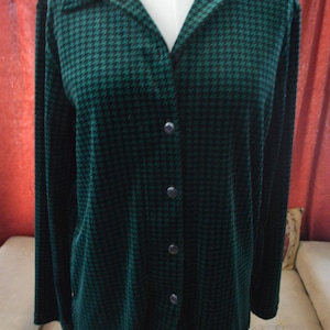 Vintage Liz Claiborne - Button-down Shirts - Red Cotton Size L OR Green Herringbone Velour Shirt - Button Down SZ S