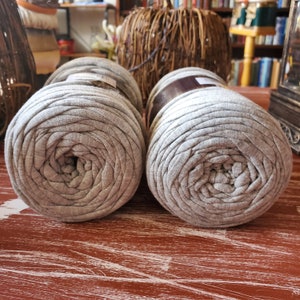 Lion Brand Fettuccini Fabric Remnant Yarn - Variations of Grey