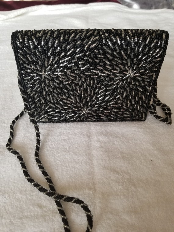 La Regale 1980s Beaded Clutch/ Shoulder Bag