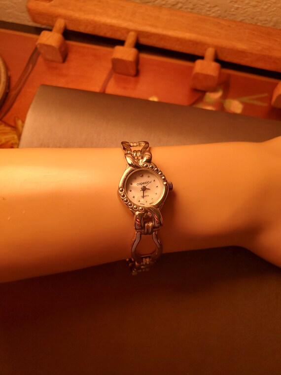 Capezio Ladies Watch-Silver Case & Link Band - White Face - Raised Accents Capezio Ladies Watch-silver Case & Link Band - White Face  main image 2