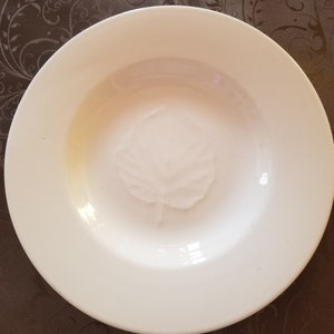 Classic White Bowl with Embossed Leaf