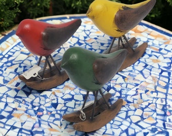 Resin Rocking Bird by Transpac - Greenfinch, Yellowfinch, Scarlet Tanager, Choose Your Color