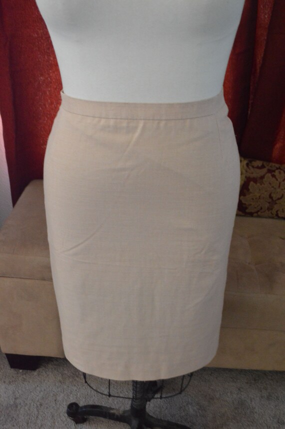 Vintage Linen Pencil Skirt - Size 10/12