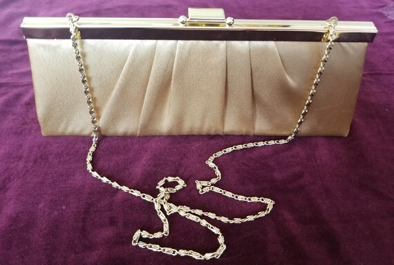 Vintage 1960's Gunne Sax Satin Gold Evening Purse… - image 3