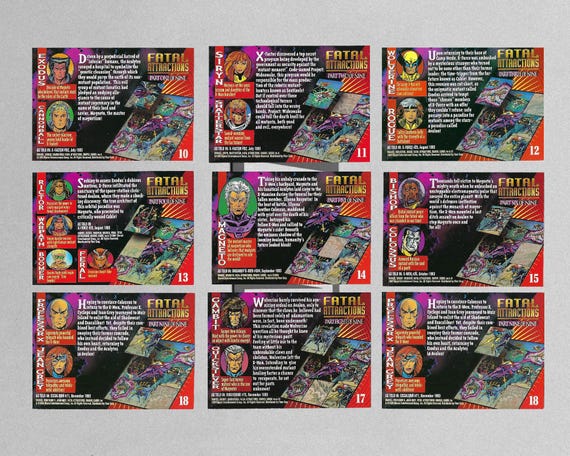 1994 Marvel Trading Cards Full Set - Fatal Attraction, Maximum